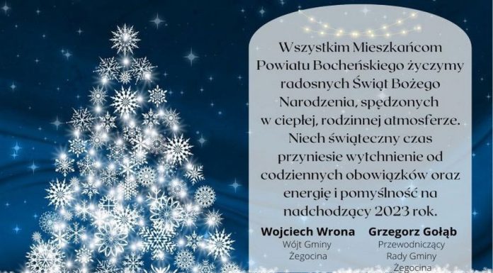 Życzenia od władz Gminy Żegocina