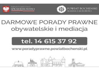 🔸 Szukasz pomocy – zobacz listę Nieodpłatnego Poradnictwa na terenie powiatu bocheńskiego