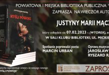 Biblioteka. We wtorek wieczór autorski Justyny Marii Mączki