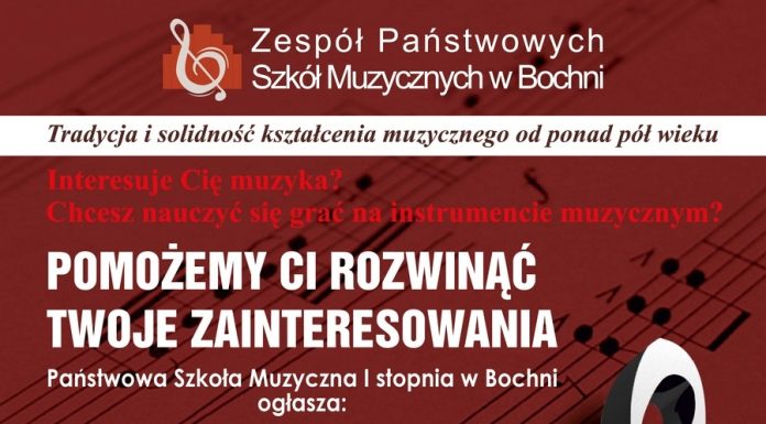 Trwa przyjmowanie podań uczniów o przyjęcia do Szkoły Muzycznej w Bochni