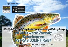 XII Otwarte Zawody Spinningowe Pstrąg Doliny Raby – zapisy do 17 maja