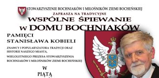 Dom Bochniaków. W środę wspólne śpiewanie ku pamięci Stanisława Kobieli