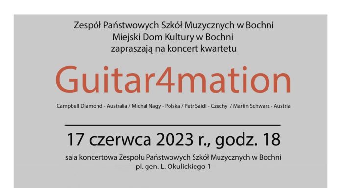 Dni Bochni 2023. W sobotę w szkole muzycznej koncert Guitar4mation