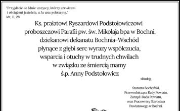 ⬛ Kondolencje od władz Powiatu Bocheńskiego i pracowników Starostwa