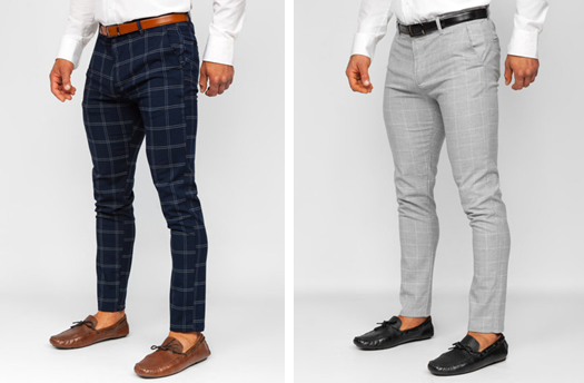 🔸 Jak wystylizować chinosy męskie w kratę? Co będzie do nich pasować?