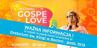 GospeLOVE Lato Festiwal 2023. Środowy koncert przeniesiony z tężni do Oratorium
