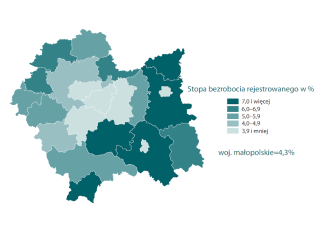 Jaka jest stopa bezrobocia w powiecie bocheńskim i u sąsiadów?