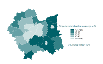 Jaka jest stopa bezrobocia w powiecie bocheńskim i u sąsiadów?
