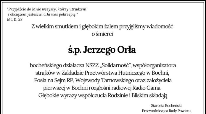 ◾ Kondolencje od władz Powiatu Bocheńskiego