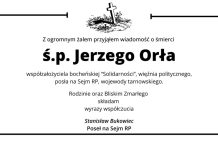 ◾ Kondolencje od Posła na Sejm RP Stanisława Bukowca