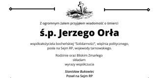 ◾ Kondolencje od Posła na Sejm RP Stanisława Bukowca