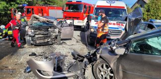 4 osoby ranne w wypadku w Rajbrocie – ZDJĘCIA