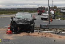 Wypadek przy wjeździe na autostradę A4 w Bochni. Dwie osoby ranne – ZDJĘCIA