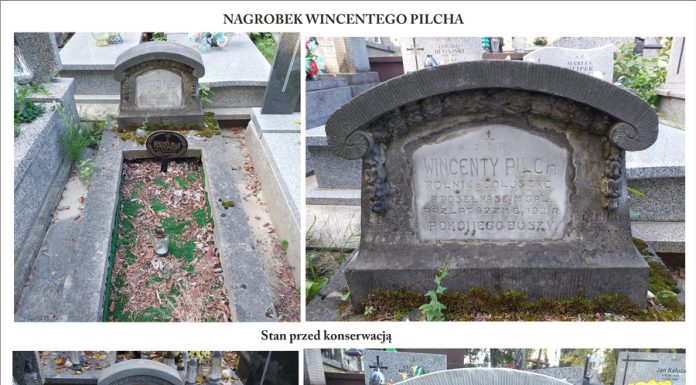 Cmentarz w Bochni. Zakończono konserwację nagrobka Wincentego Pilcha