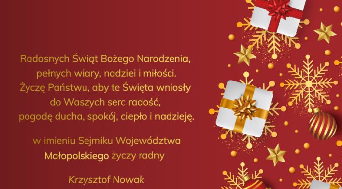 Życzenia od radnego sejmiku Krzysztofa Nowaka