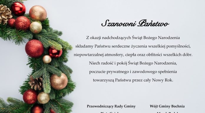 Życzenia od władz Gminy Bochnia