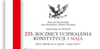 Bochnia. Obchody 233. rocznicy uchwalenia Konstytucji 3 Maja – PROGRAM