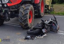Lipnica Górna. Zderzenie motorowerzysty z ciągnikiem. 17-latek zabrany do szpitala