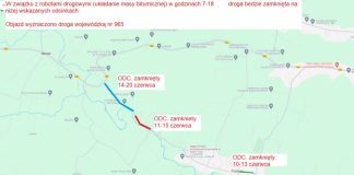 Trzciana. Utrudnienia na drodze powiatowej