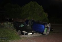 Bochnia. Pijany wjechał samochodem na prywatną posesję i uszkodził inny pojazd