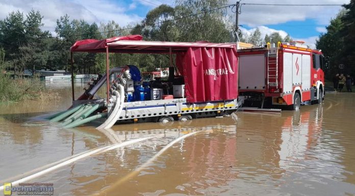 Podsumowanie działań bocheńskich strażaków w związku z silnymi opadami deszczu