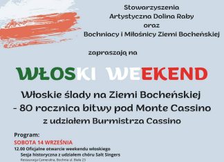 Bochnia. „Włoski Weekend” w 80. rocznicę bitwy pod Monte Cassino – PROGRAM