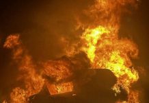 Pożar po zderzeniu na DK94 w Siedlcu: Spłonął samochód osobowy