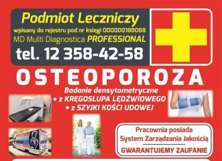 🔸 Bochnia. Zbadaj swoje kości! BADANIE OSTEOPOROZY – ZAPISY