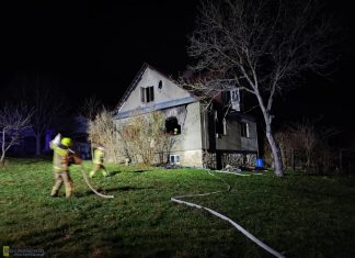Pożar w Iwkowej. Strażacy ewakuowali 80-latka z płonącego budynku