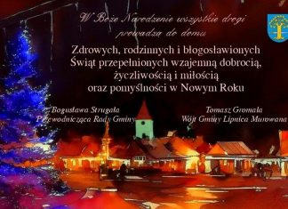 Życzenia dla Czytelników od władz Gminy Lipnica Murowana