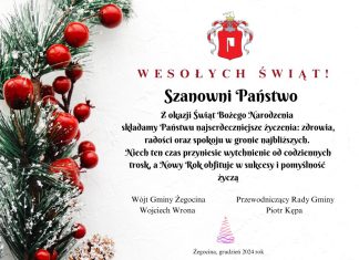 Życzenia dla Czytelników od władz Gminy Żegocina