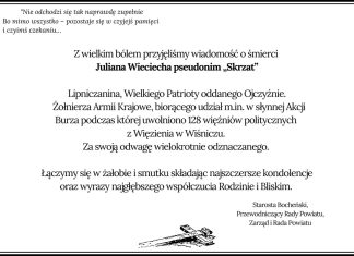 Kondolencje od władz Powiatu Bocheńskiego