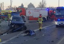Poranny wypadek w Brzesku. Kierowca trafił do szpitala