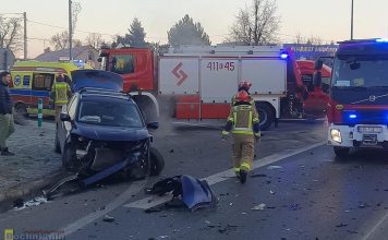 Poranny wypadek w Brzesku. Kierowca trafił do szpitala