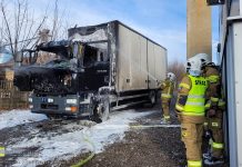 Trzciana. Pożar samochodu ciężarowego – ZDJĘCIA