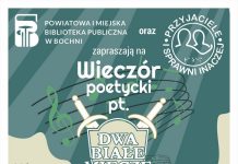 Biblioteka w Bochni. We wtorek wieczór poetycki „Dwa białe miecze”