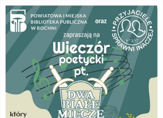 Biblioteka w Bochni. We wtorek wieczór poetycki „Dwa białe miecze”