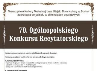 Ruszyły zgłoszenia na 70. Ogólnopolski Konkurs Recytatorski