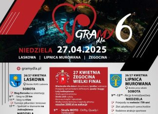 „Gramy Dla 6” – Żegocina, Laskowa i Lipnica – wielka akcja charytatywna już w ten weekend! – PROGRAM