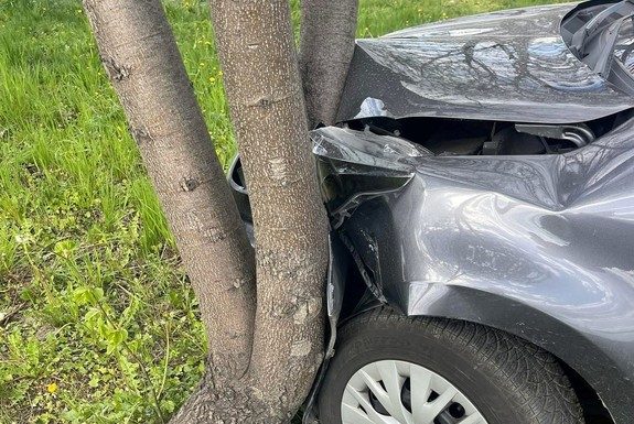 Brzesko. 69-latka z ponad 3 promilami uderzyła w drzewo. Świadkowie powstrzymali dalszą jazdę