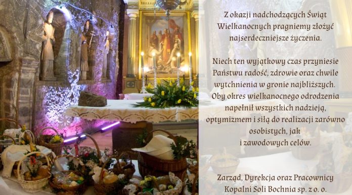 Życzenia od Zarządu, Dyrekcji i Pracowników Kopalni Soli Bochnia