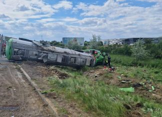 Wypadek cysterny na węźle „Bochnia” – jedna osoba ranna, utrudnienia na A4 – ZDJĘCIA
