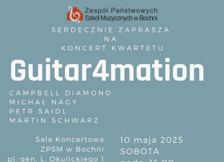 Szkoła muzyczna w Bochni. W sobotę koncert kwartetu Guitar4mation