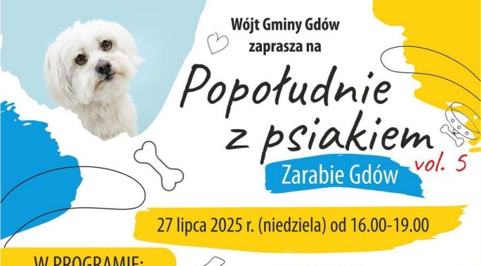 W niedzielę „Popołudnie z psiakiem” nad Rabą w Gdowie