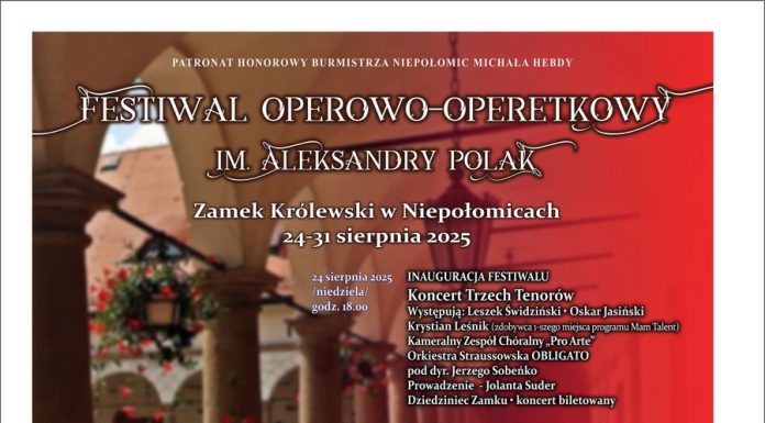 Niepołomice. W sierpniu Festiwal Operowo-Operetkowy im. Aleksandry Polak