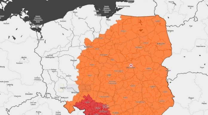 🟠 Rozszerzono pomarańczowy alert przed ulewami na kolejne powiaty