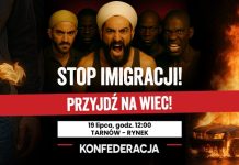 „Stop imigracji!” – Konfederacja zaprasza na wiec w Tarnowie kontrowersyjnym plakatem