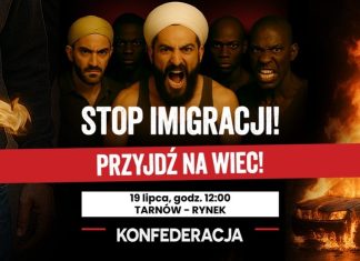 „Stop imigracji!” – Konfederacja zaprasza na wiec w Tarnowie kontrowersyjnym plakatem