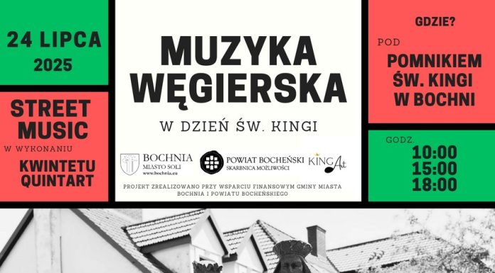 Muzyka węgierska na Dzień Świętej Kingi. W czwartek trzy koncerty w Bochni
