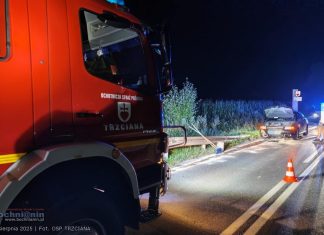 Nocna kolizja w Trzcianie. Nietypowa przyczyna, mogło skończyć się tragicznie